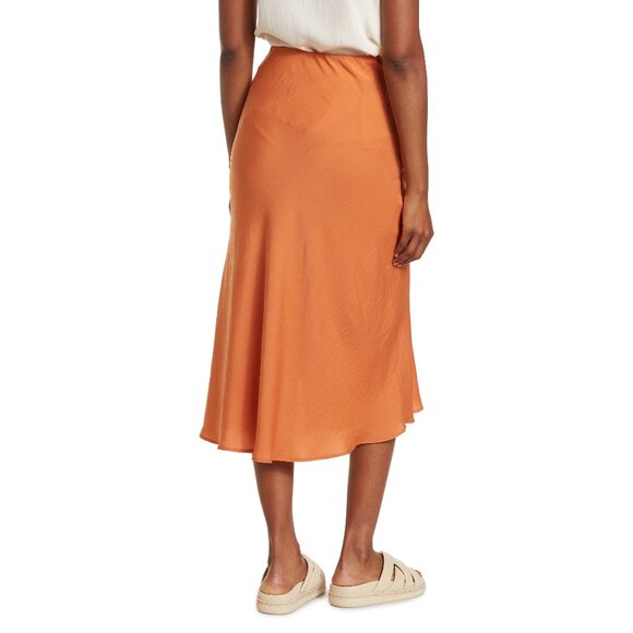 ✨ Orange Silky Midi Skirt with flattering slit ✨ - Picture 3 of 10